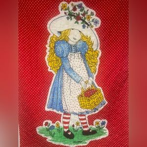 Holly Hobby Vintage Red and Yellow Coverlet or Wall Hanging 42 x 30